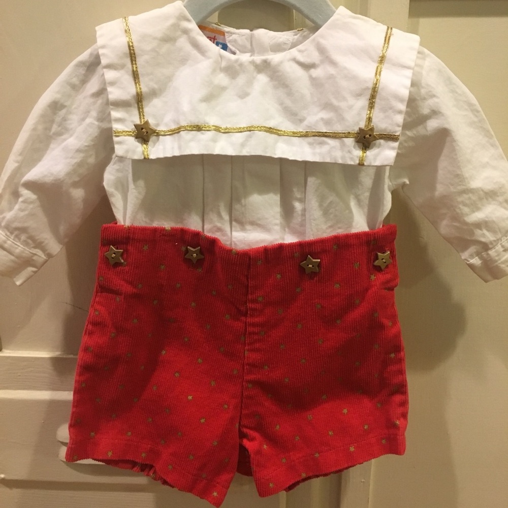 Vintage- red , white and gold outfit